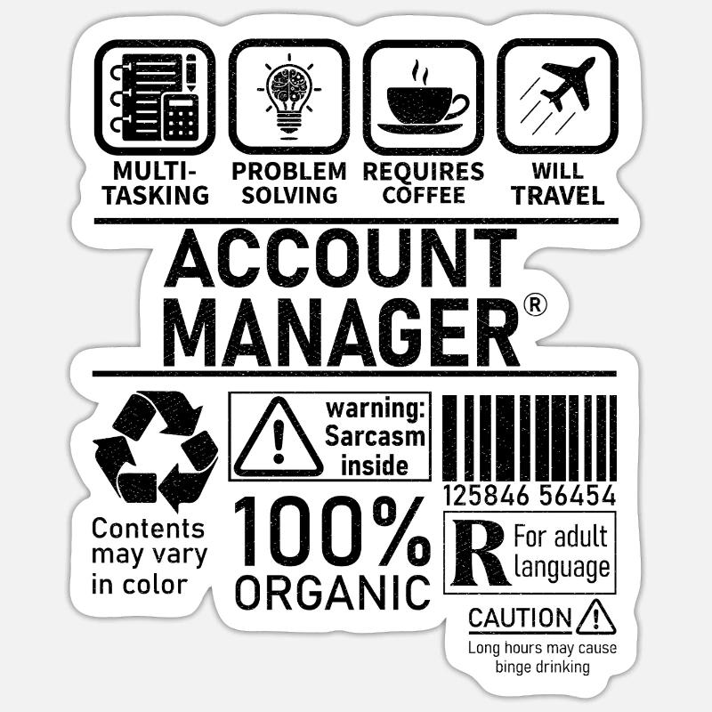 Account Manager Multi Tasking Problem Solving Sticker size S (10 x 10 cm)
