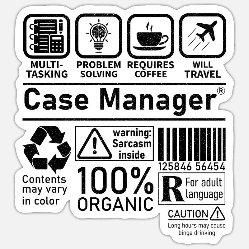 Case Manager multi tasking problem solving require Sticker size S (10 x 10 cm)