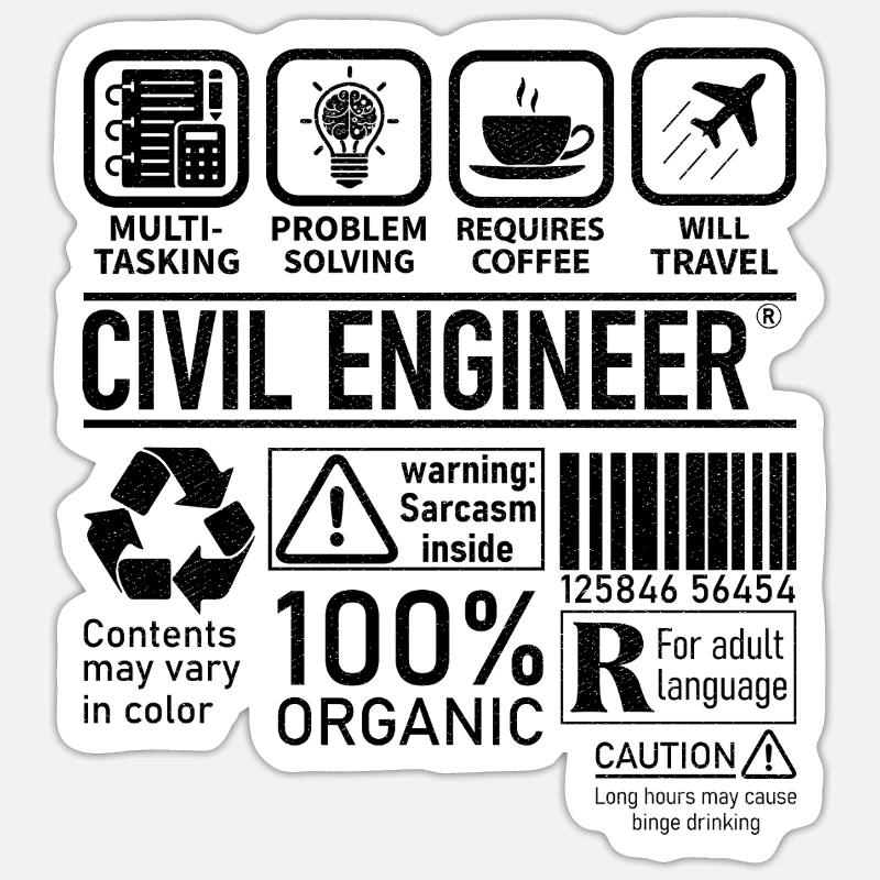 Civil Engineer multi tasking problem solving Sticker Größe S (10 x 10 cm)