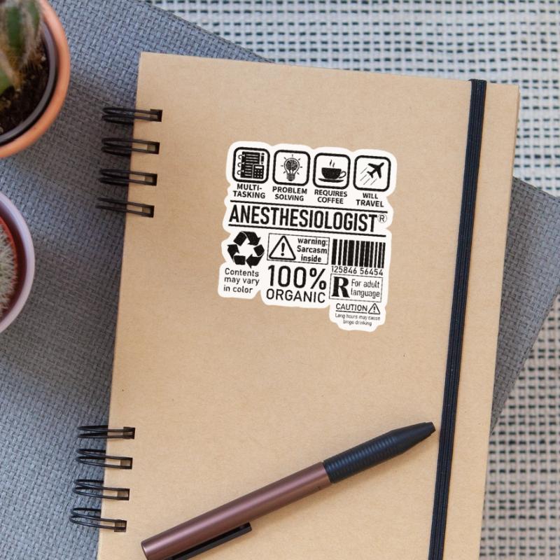 Anesthesiologist multi tasking problem solving Sticker size S (10 x 10 cm)