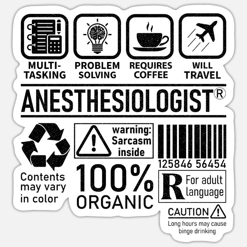 Anesthésiste multitâche résolution de problèmes Sticker taille S (10 x 10 cm)