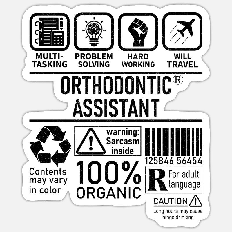 Problème multitâche d’assistant orthodontique - Sticker taille S (10 x 10 cm) - blanc mat