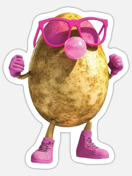 Kartoffel - Sticker Größe S (10 x 10 cm) - Mattweiß