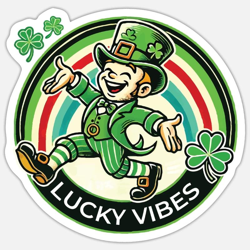 Joyeuses vibrations de la Saint-Patrick Sticker taille S (10 x 10 cm)