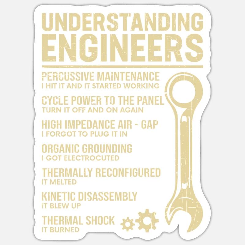 UNDERSTANDING ENGINEERS Sticker size S (10 x 10 cm)