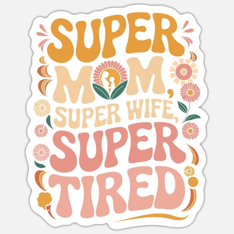 Maman - Sticker taille S (10 x 10 cm) - blanc mat