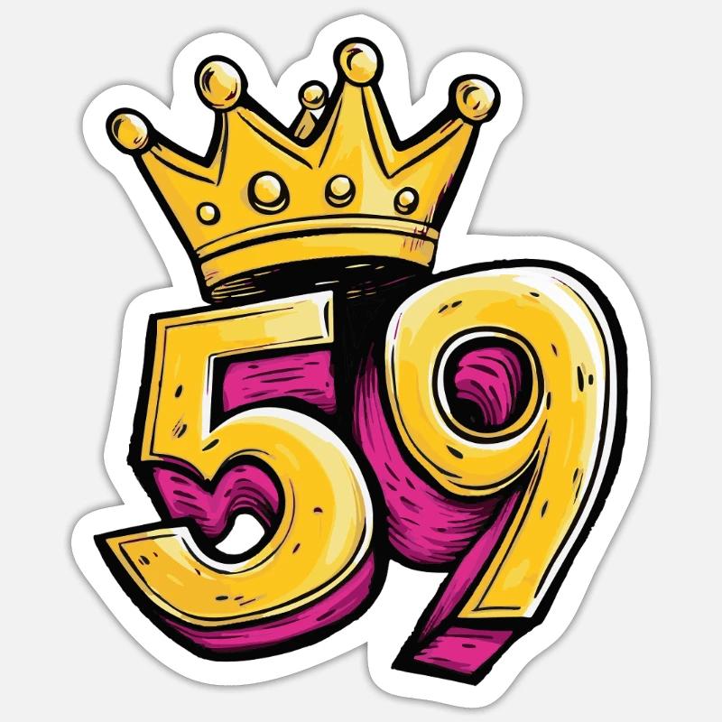 59 Number Krone - Sticker size S (10 x 10 cm) - white matte
