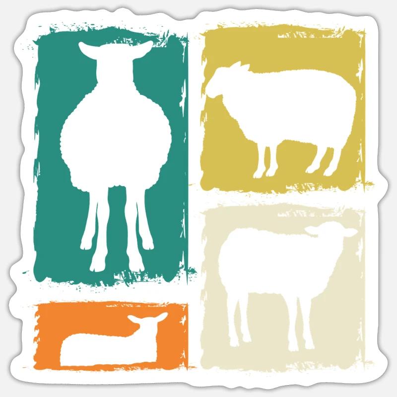 Shepherd Sheep - Sticker size S (10 x 10 cm) - white matte