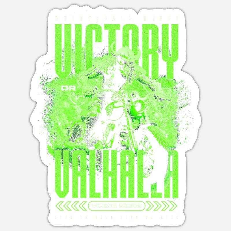 Motorrad Nordische Wikinger Sieg Oder Walhalla Sticker Größe S (10 x 10 cm)