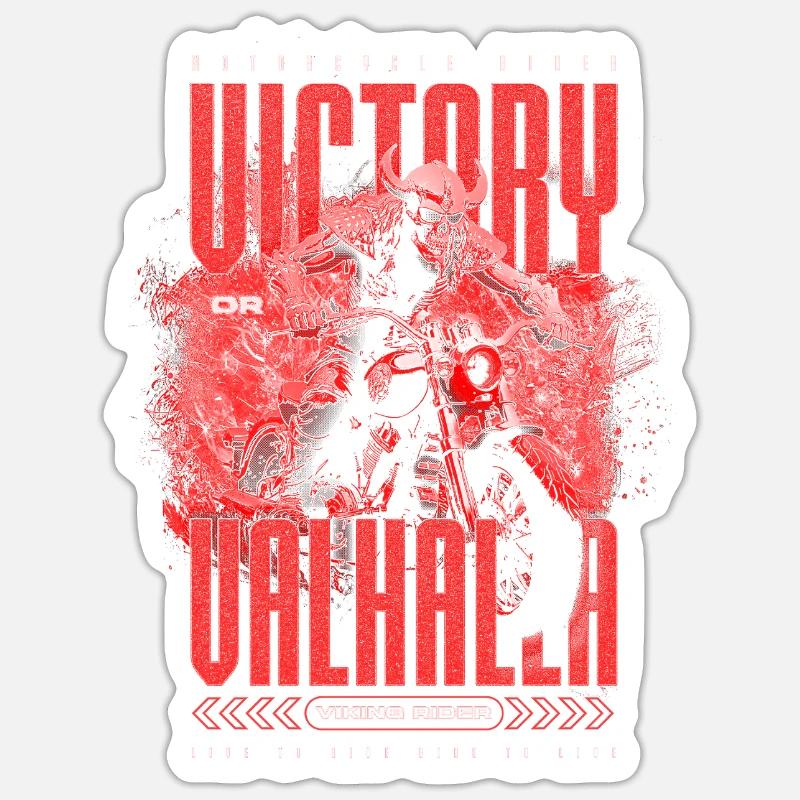 Motorrad Nordische Wikinger Sieg Oder Walhalla Sticker Größe S (10 x 10 cm)