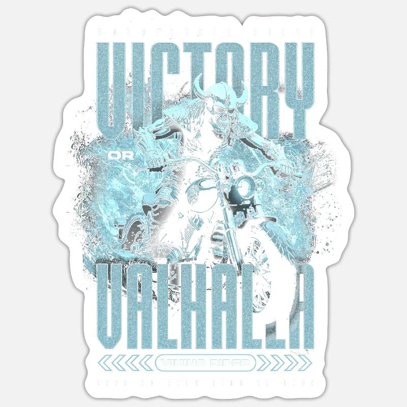 Motorrad Nordische Wikinger Sieg Oder Walhalla Sticker Größe S (10 x 10 cm)