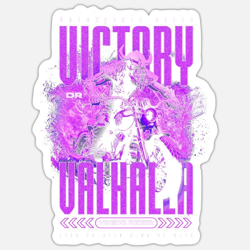 Motorrad Nordische Wikinger Sieg Oder Walhalla Sticker Größe S (10 x 10 cm)