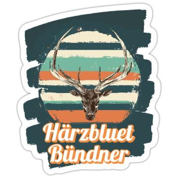 Härzbluetbündner Bündner Graubünden Schweiz - Sticker Größe S (10 x 10 cm) - Mattweiß - Vorne