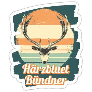 Härzbluetbündner Bündner Graubünden Schweiz - Sticker Größe S (10 x 10 cm) - Mattweiß - Vorne