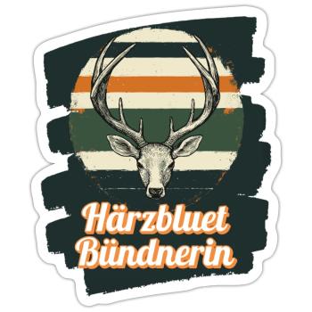 Härzbluetbündnerin Bündnerin Graubünden Schweiz - Sticker Größe S (10 x 10 cm) - Mattweiß - Vorne