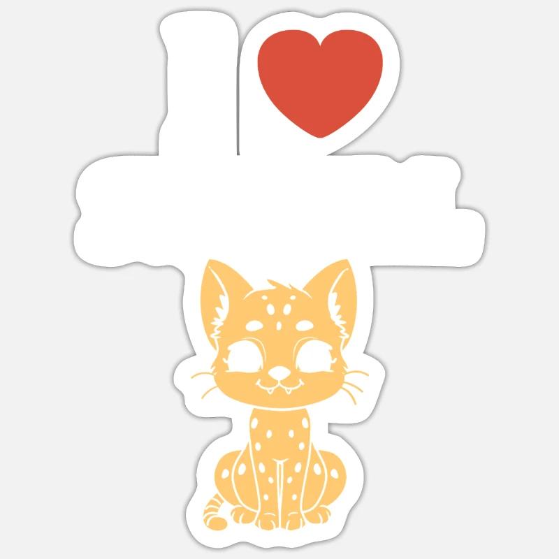 serval - Sticker size S (10 x 10 cm) - white matte