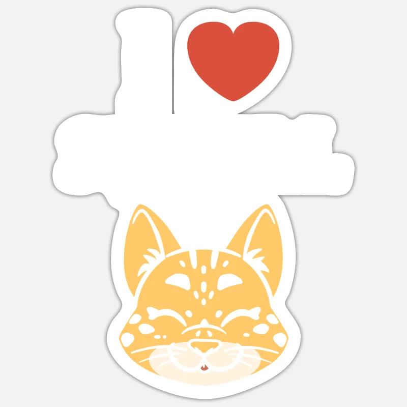 serval - Sticker taille S (10 x 10 cm) - blanc mat