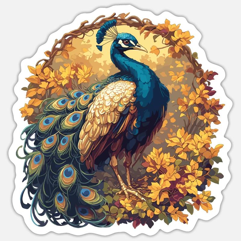Peacocks Peacock - Sticker size S (10 x 10 cm) - white matte
