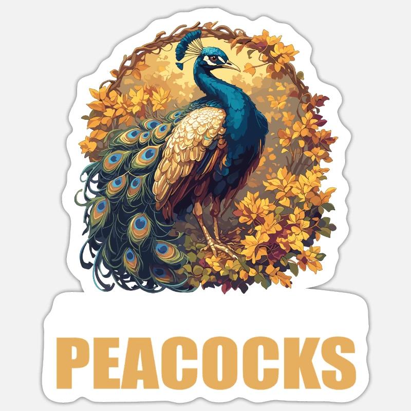 Peacocks Peacock - Sticker size S (10 x 10 cm) - white matte