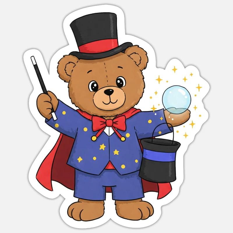 Teddy Bear Wizard Sticker size S (10 x 10 cm)