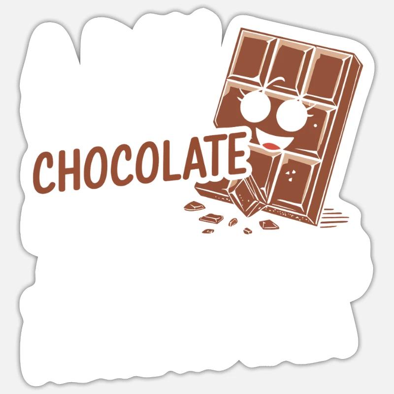 Chocolat - Sticker taille S (10 x 10 cm) - blanc mat