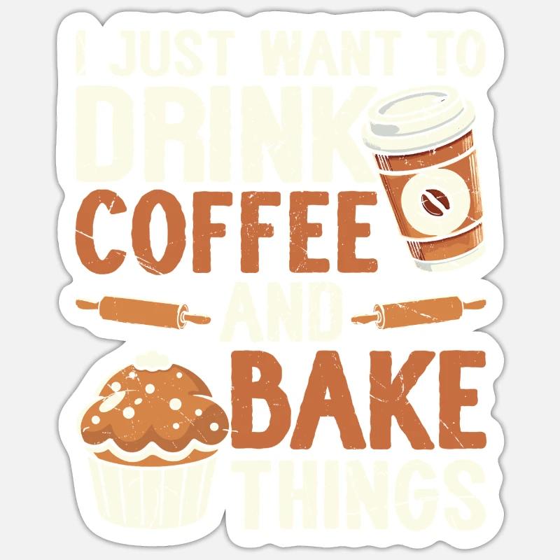 Backen Bäcker Bäckerei - Sticker Größe S (10 x 10 cm) - Mattweiß