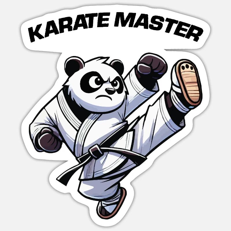 Panda Bear Karate - Sticker size S (10 x 10 cm) - white matte