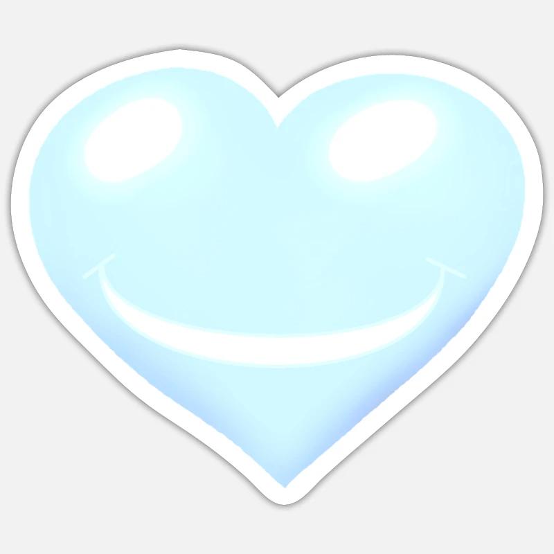 Coeur Coeurs Emotion Visage - Sticker taille S (10 x 10 cm) - blanc mat