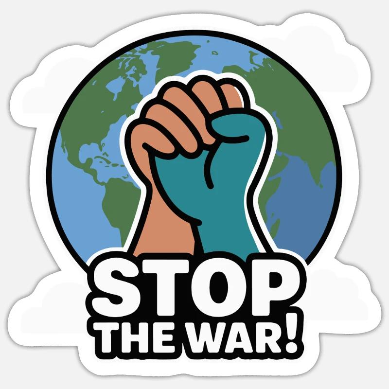 STOP THE WAR - Sticker size S (10 x 10 cm) - white matte