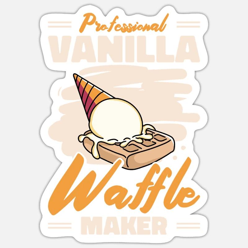 Professional Vanilla Waffle Maker - Sticker Größe S (10 x 10 cm) - Mattweiß