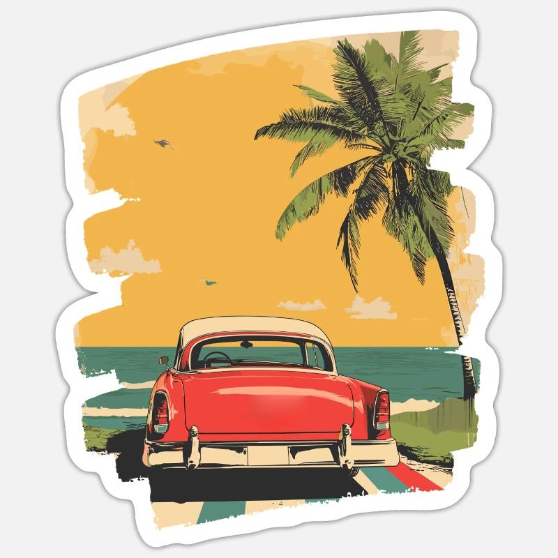 Été - Sticker taille S (10 x 10 cm) - blanc mat