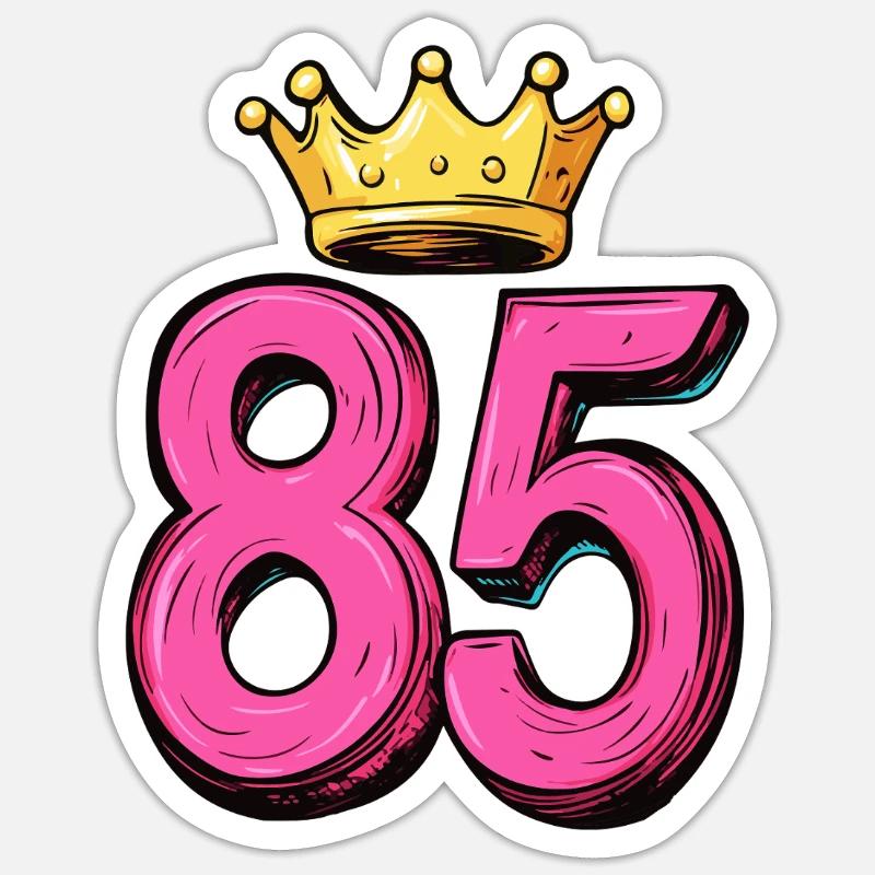 Couronne à 85 chiffres - Sticker taille S (10 x 10 cm) - blanc mat