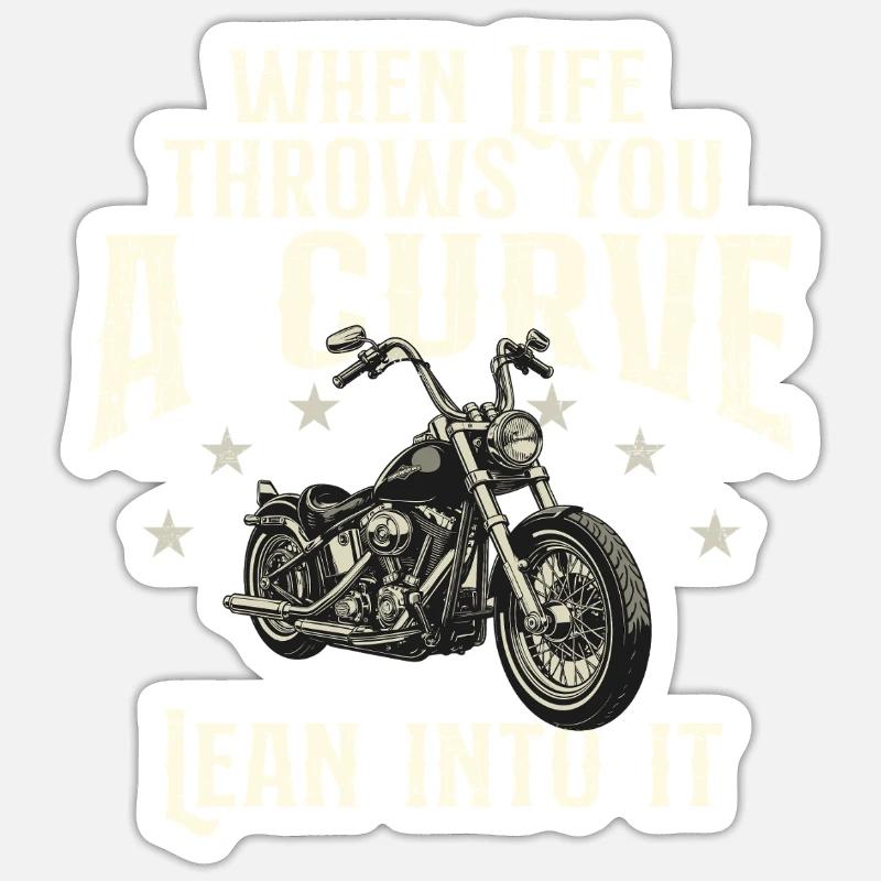 When Life Throws You A Curve Lean Into It Sticker size S (10 x 10 cm)