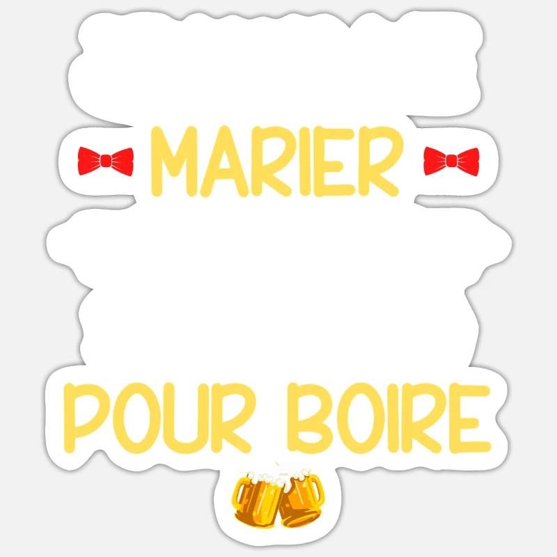 Futur Marié & Bière - Sticker taille S (10 x 10 cm) - blanc mat