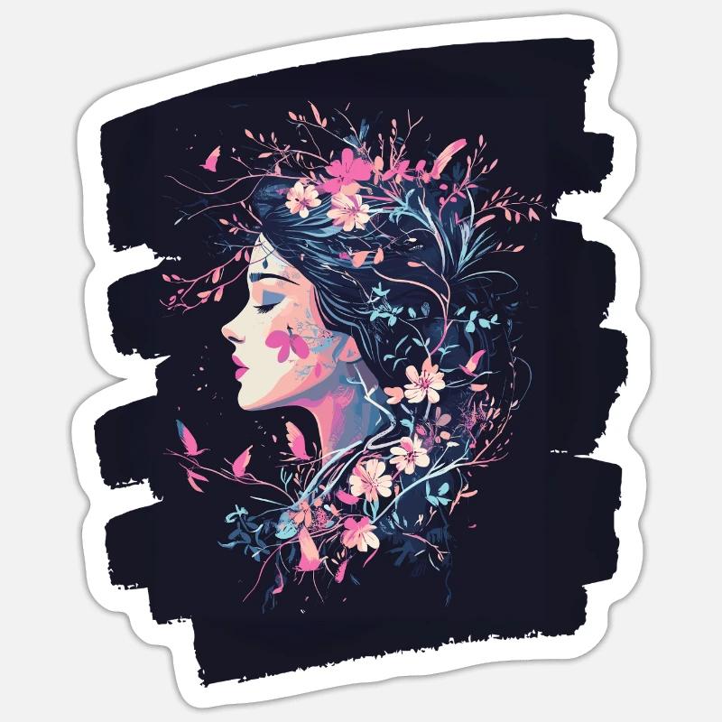 Spring Spring Beginning Flowers - Sticker size S (10 x 10 cm) - white matte