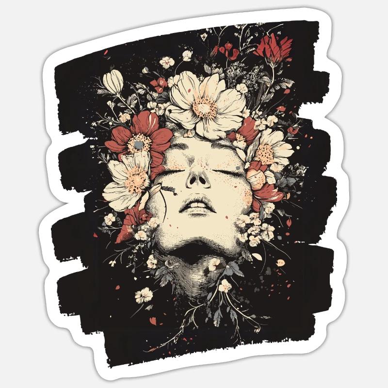Spring Spring Beginning Flowers - Sticker size S (10 x 10 cm) - white matte