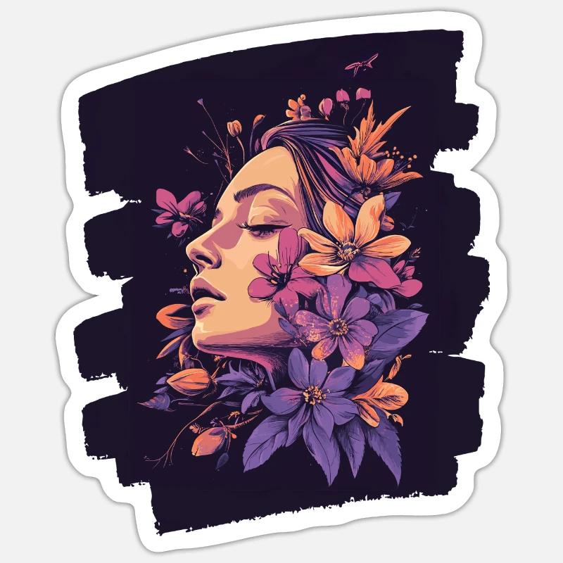 Spring Spring Beginning Flowers - Sticker size S (10 x 10 cm) - white matte