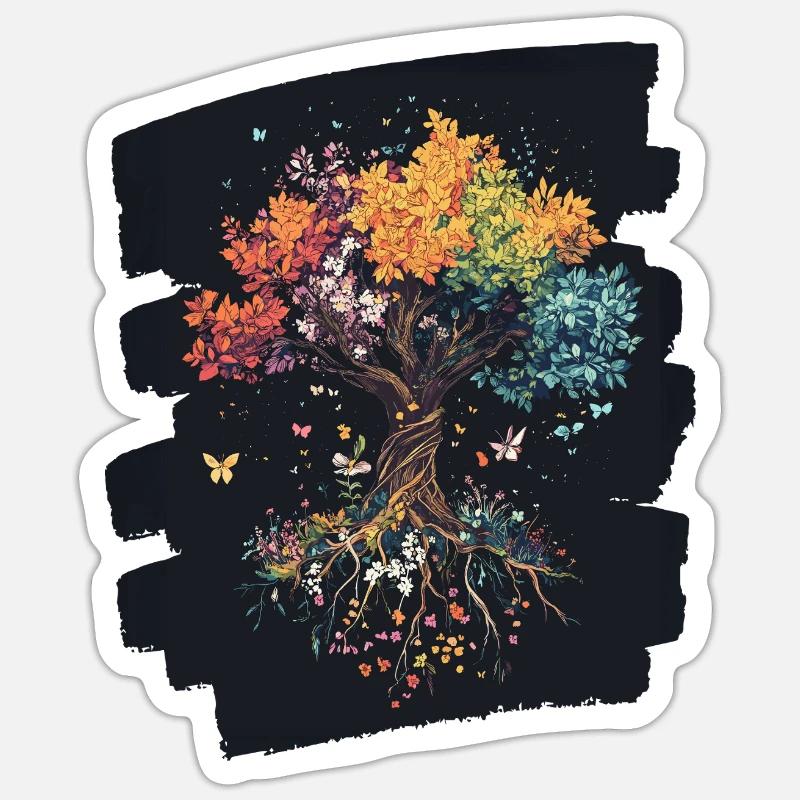 Spring Spring Beginning Flower Flowers - Sticker size S (10 x 10 cm) - white matte