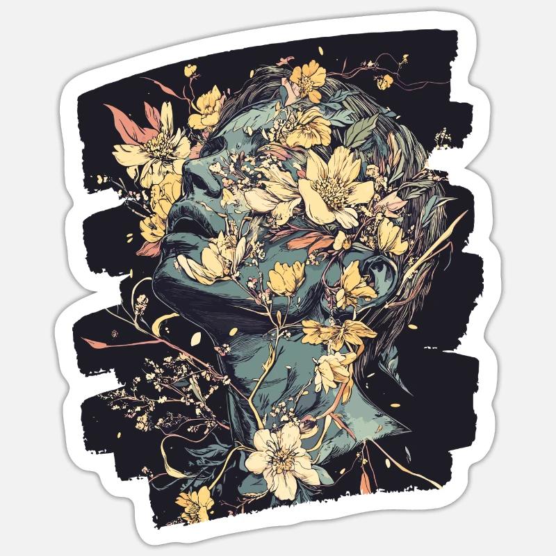 Spring Spring Beginning Flowers - Sticker size S (10 x 10 cm) - white matte