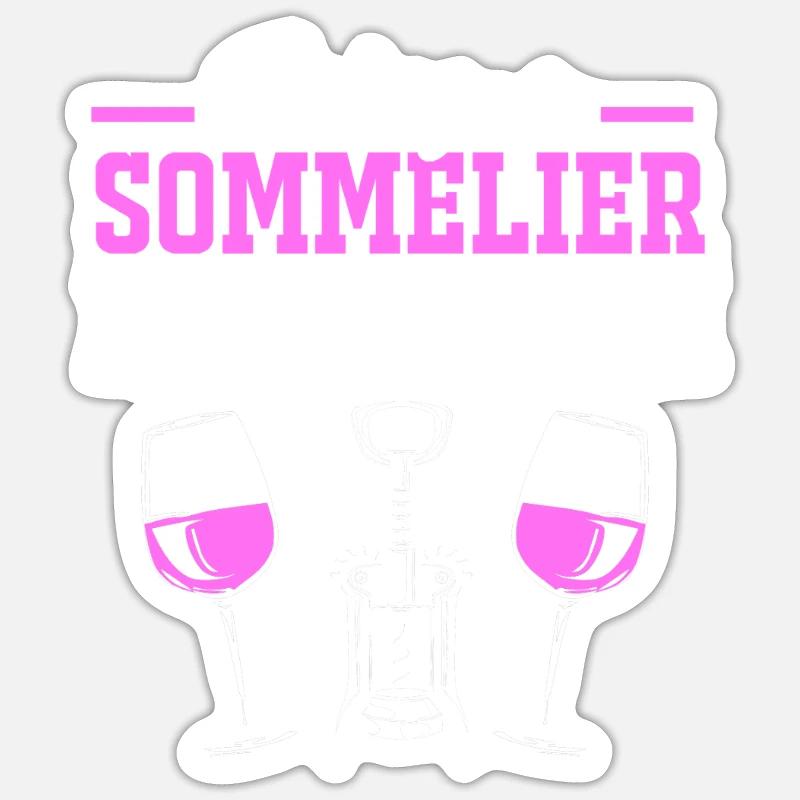 Sommelier des vins - Sticker taille S (10 x 10 cm) - blanc mat