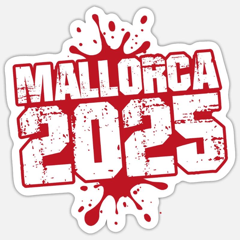 Majorque 2025 Klecks - Sticker taille S (10 x 10 cm) - blanc mat