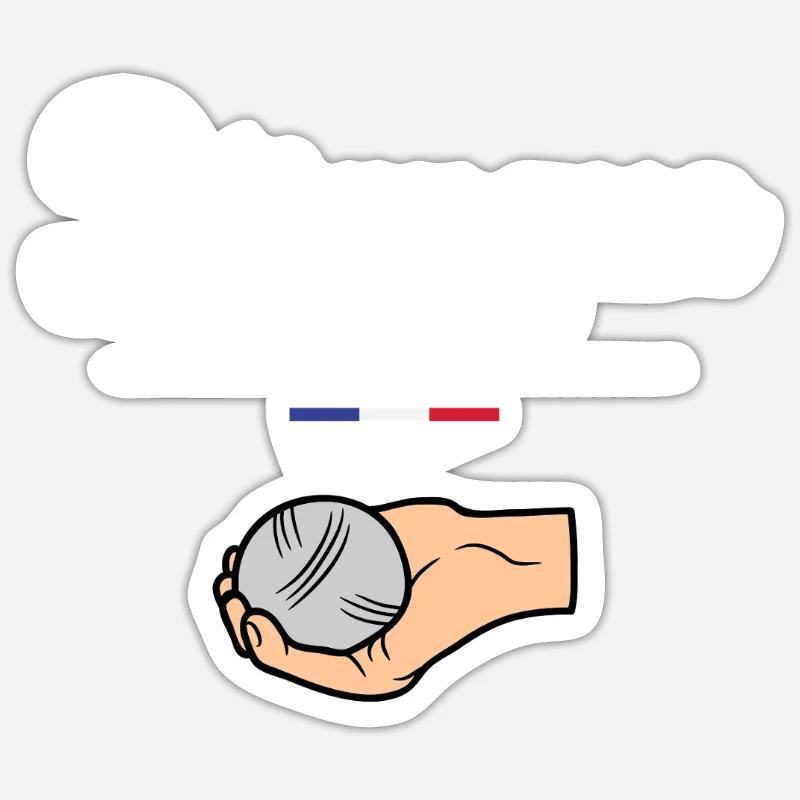 Pétanque Addict - Sticker taille S (10 x 10 cm) - blanc mat