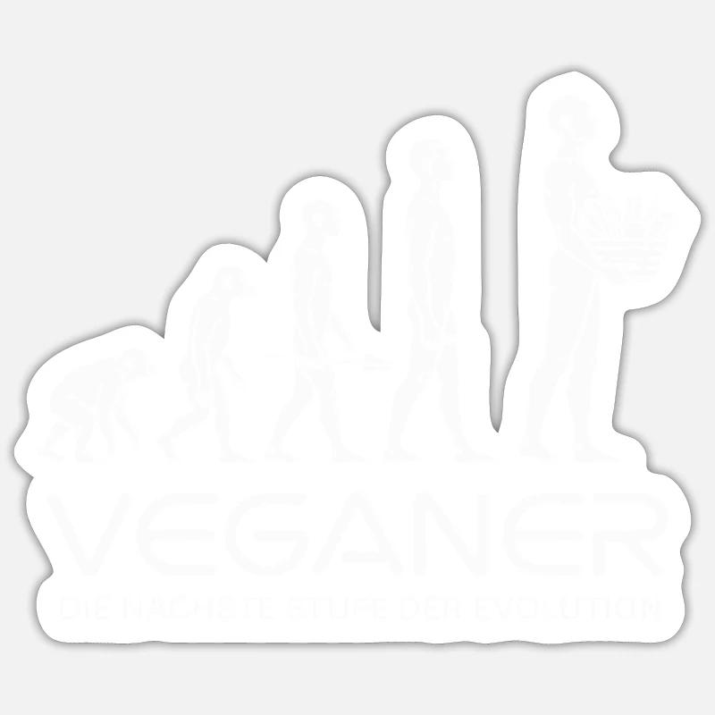 Veganer Evolution - Sticker Größe S (10 x 10 cm) - Mattweiß