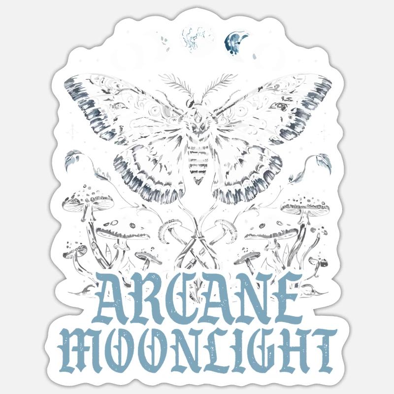 Fairycore Fee Gotisch Arcane Moonlight - Sticker Größe S (10 x 10 cm) - Mattweiß