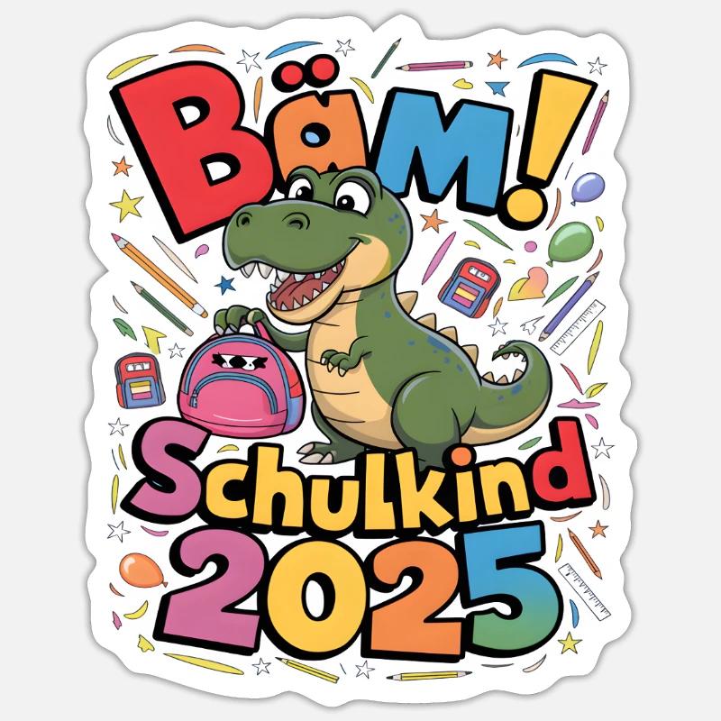 Schulkind 2025 Einschulung Schulanfang - Sticker Größe S (10 x 10 cm) - Mattweiß
