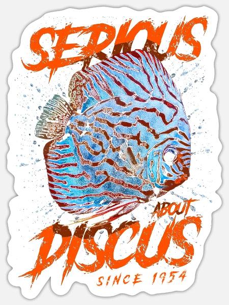Seit 1954 ernsthaft mit Diskusfischen beschäftigt - Sticker Größe S (10 x 10 cm) - Mattweiß