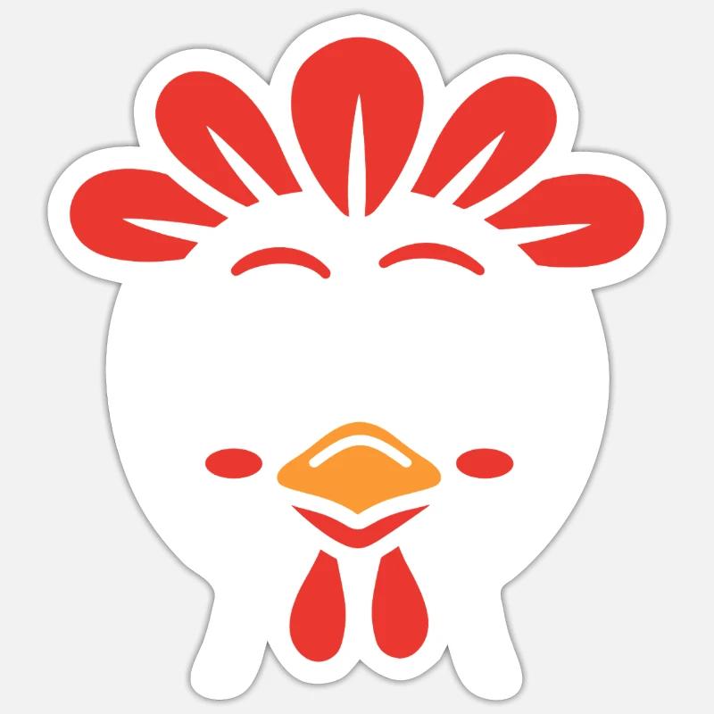 dinde - Sticker taille S (10 x 10 cm) - blanc mat