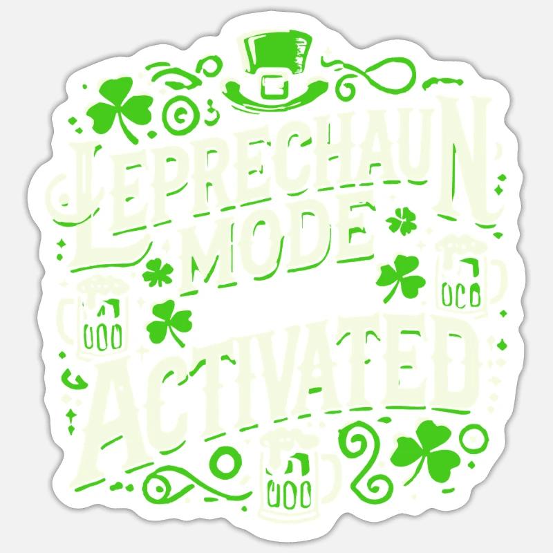 Leprechaun Mode Activates St. Patrick's Day Celebration Sticker size S (10 x 10 cm)