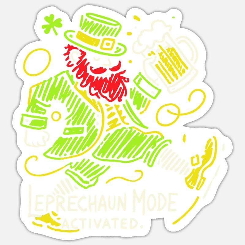 Leprechaun Mode Activates St. Patrick's Day Fun Sticker size S (10 x 10 cm)