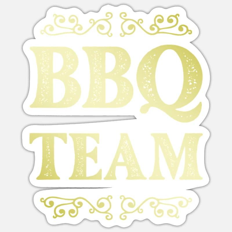 Équipe de barbecue - Sticker taille S (10 x 10 cm) - blanc mat
